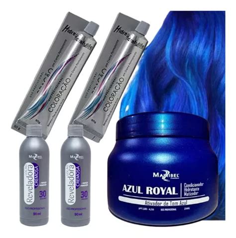 Kit Tinta De Cabelo Profission Colora O Ox Matiz G Tom Azul