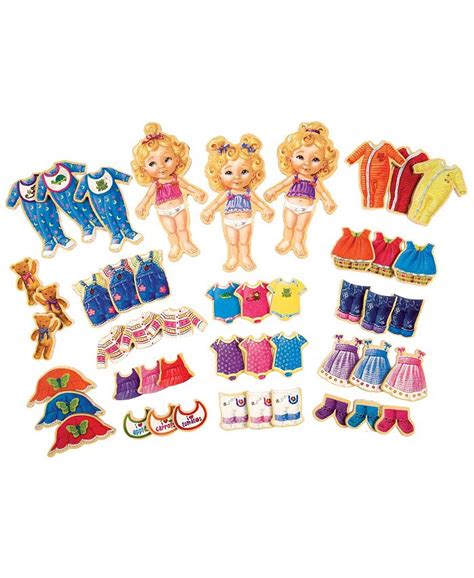 T S Shure Teeny Tiny Triplets Wooden Magnetic Dress Up Dolls Macys