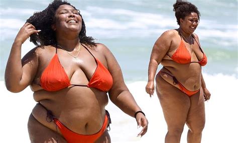 Lizzo Serves Body In Tiny Orange Bikini As She Enjoys Some Sun And Sand With Friends In Brazil