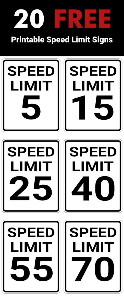 Free printable speed limit sign templates – Artofit