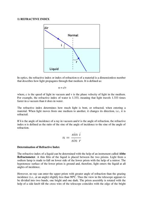 What Is Refractive Index Optical Rotation And Dipole Moment 1