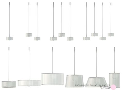 The Sims Resource Glass Pendent Ceiling Lighting Set