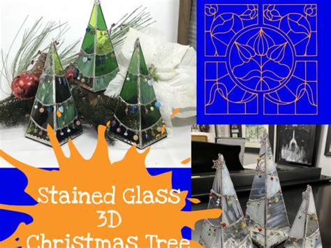 Stained Glass Class 3D Christmas Tree Tealight Candle Holder 2 Sizes