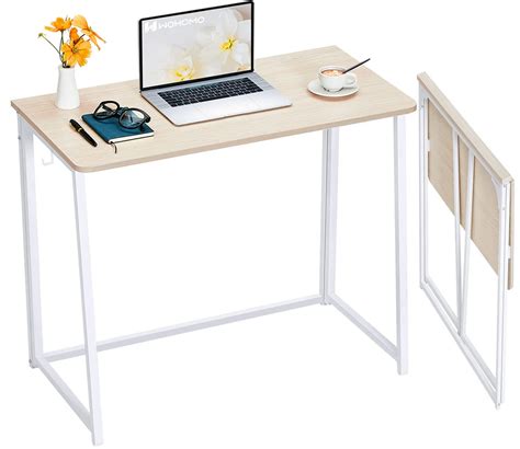 WOHOMO Folding Desk, Small Foldable Desk 31.5" for Small Spaces, Space ...