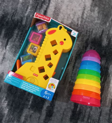 Brinquedos Fisher Price Girafa Blocos E Torre De Potinhos