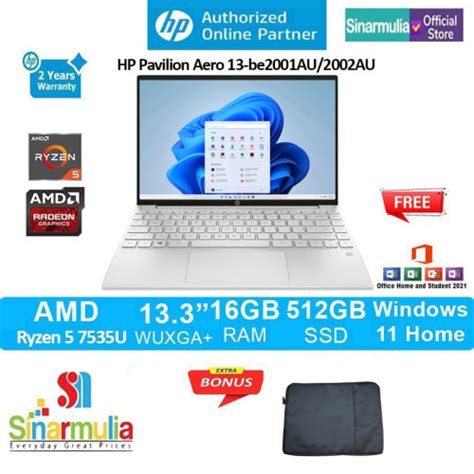 Laptop Hp Pavilion Aero Be Au Au Ryzen U Gb Ssd Gb