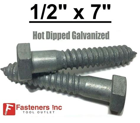 Choose Qty 12 X 7 Hot Dipped Galvanized Hex Head Lag Bolt Screw