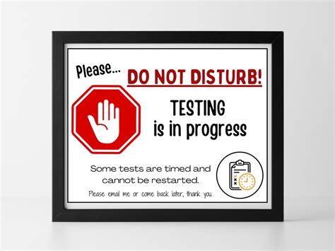 Do Not Disturb Testing Sign Digital Print Etsy