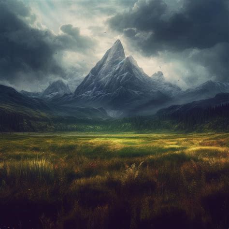 Premium AI Image | Beautiful natural landscape ethereal vast mountain ...