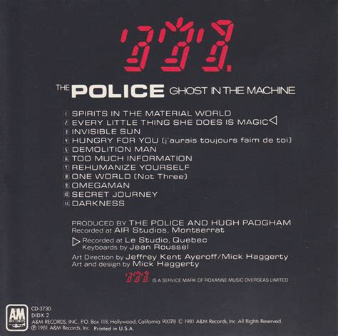 Classic Rock Covers Database The Police Ghost In The Machine 1981