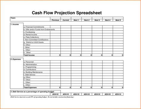 Simple Cash Flow Spreadsheet — Db