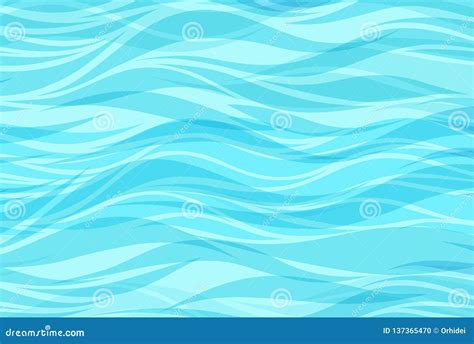 Blue Water Sea Waves Abstract Vector Background Water Wave Curve