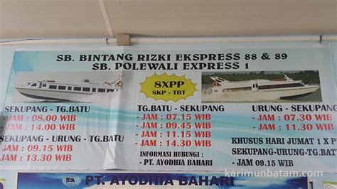 Jadwal Kapal Sekupang Batam Tanjung Batu Kundur Karimun Batam Dan Kepri