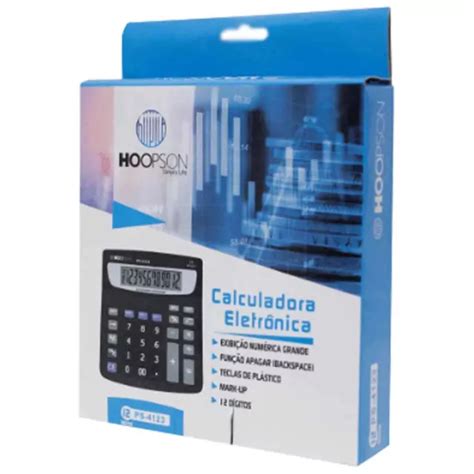 CALCULADORA HOOPSON 12 DIGITOS PS 4123 PrecisaShop