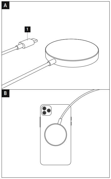 Hama 00201672 Wireless Charger Instruction Manual