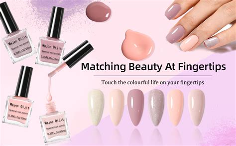 Amazon DouborQ 6 Colors Pink Nude Nail Polish Set Skin Tone Finger Nail Polish Bulk