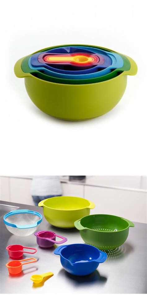 Joseph Joseph Nest 9 Nesting Bowls Set with Mixing Bowls Measuring Cups ...