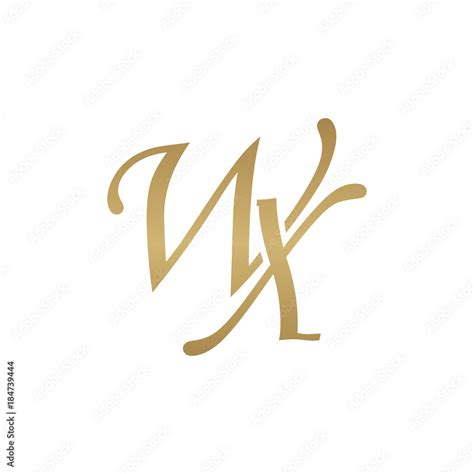 Initial Letter Wx Overlapping Elegant Monogram Logo Luxury Golden