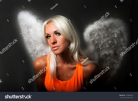 Beautiful Sexy Blonde Woman Angel Wings Stock Photo Shutterstock