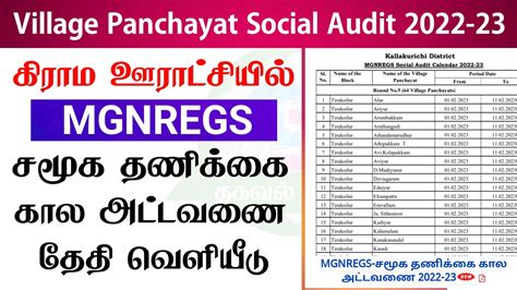 MGNREGS Social Audit 2022 23 Tamilnadu Thagaval Sevai YouTube