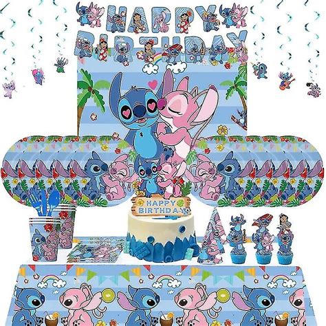 Blue Stitch F Dselsdagsfest Dekorationer Tegneserie Lilo Og Stitch Tema