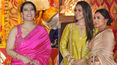 Durga Puja Kajol Rani Mukerji And Kiara Advani Spotted In Their