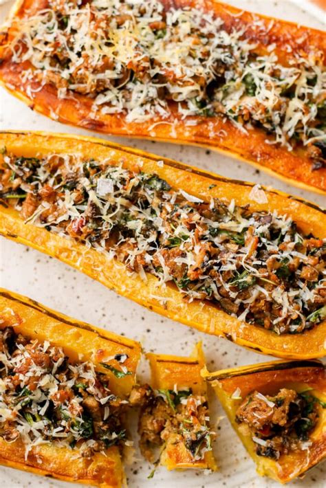 Stuffed Delicata Squash With Vegetarian Sausage Legally Healthy Blonde