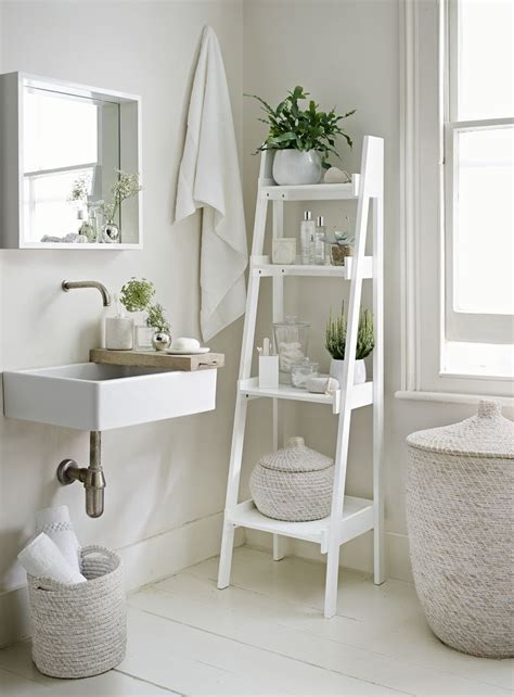 Bathroom Storage Ladder Shelf Rispa