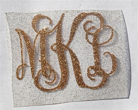 Monogram Iron On Decal Glitter Iron On Decal Glitter Monogram Bridal