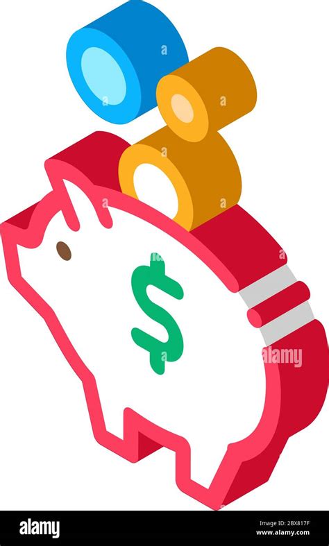 Pig Money Box Isometric Icon Vector Illustration Stock Vector Image