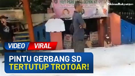 Viral Video Jalan Ke Gerbang SDN Pondok Cina 1 Depok Tertutup Trotoar