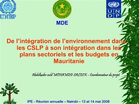 Ppt De L Int Gration De L Environnement Dans Les Cslp Son Int Gration