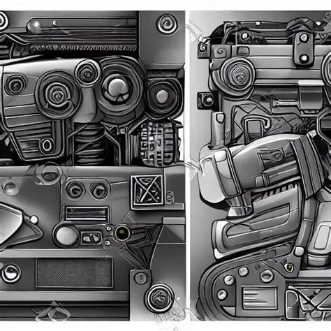 Car Engine Concept Card Form Cyberpunk Style Stable Diffusion