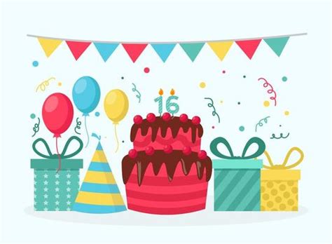 16th Birthday Vector Art, Icons, and Graphics for Free Download