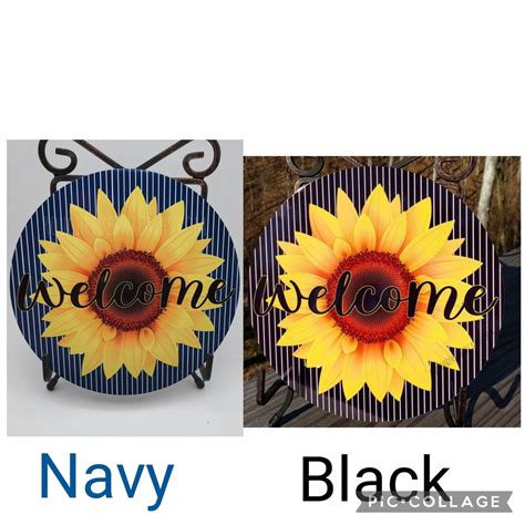 Sunflower Wreath Sign Sunflower Wreath Accent Sign Metal Etsy