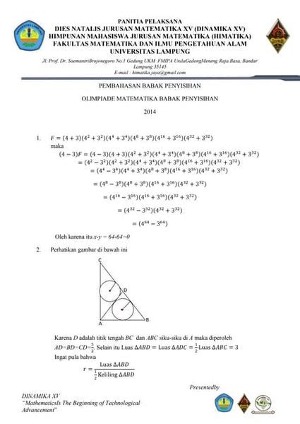 Kumpulan Soal Olimpiade Matematika Sma