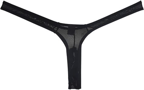 Buy JAXFSTK Men S Minimal Coverage Bulge Thong Underwear See Through Mesh Mini Bikini Tangas