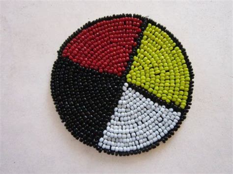 3 Glass Beaded Rosette Medicine Wheel 4 Direction Tribal Regalia Beadwork Craft Mw1 Medicine