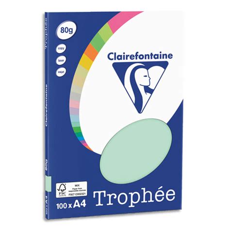 Papier Couleur Clairefontaine Troph E G Format A Coloris Vert