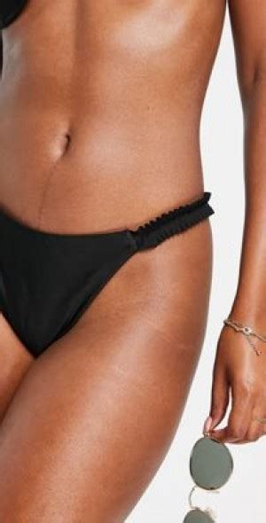 The Frolic Kirsten High Leg Tanga Bikini Bottom In Black