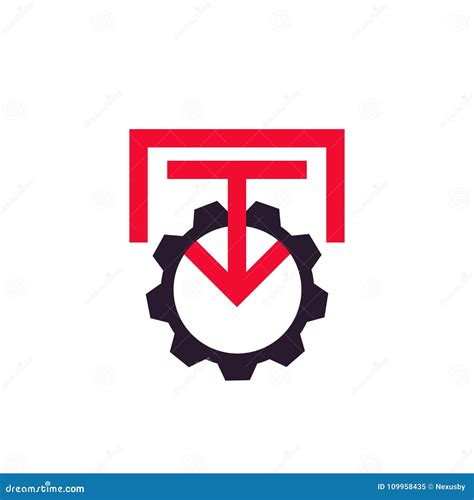 Integration Icon, Vector Sign with Gear Stock Vector - Illustration of ...