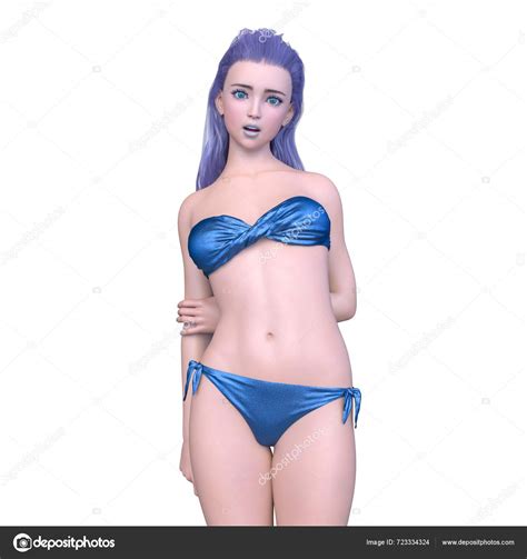 Rendering Woman Bikini Stock Photo TsuneoMP