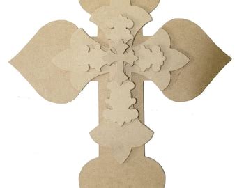 Unfinished Layered Stackable Set Cross Paintable Cutouts Etsy