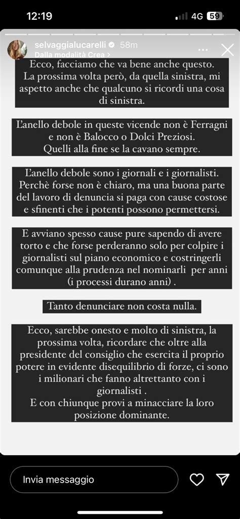 Ferragni L Assist Di Lucarelli A Meloni L Attacco Ai Salottini Di