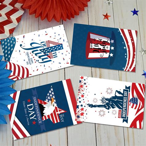 Egmy Independence Day Fourth Of July Postcard Paper Greeting Card