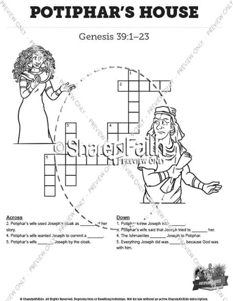 ShareFaith Media Genesis 39 Potiphars House Crossword Puzzle