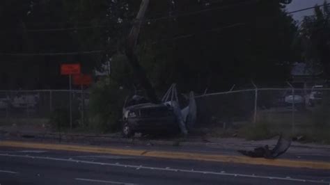 Fatal Crash Driver Dies After Running Red Light And Hitting Utility