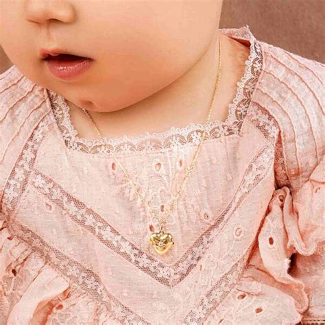 Heart Locket Baby Necklace Aquae Jewels