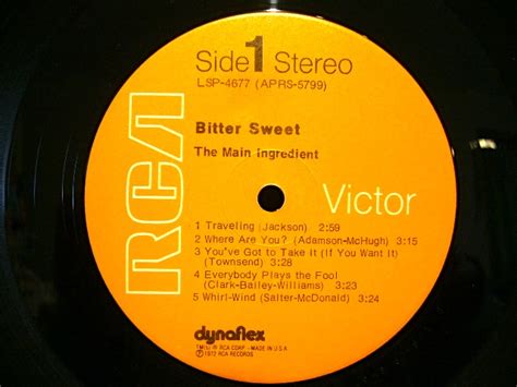 The Main Ingredient ‎ Bitter Sweet Us Lp Source Records ソースレコード）