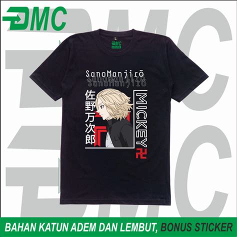 Jual Kaos Baju Anime Mikey Manjiro Tokyo Revengers Cotton Combed 30s